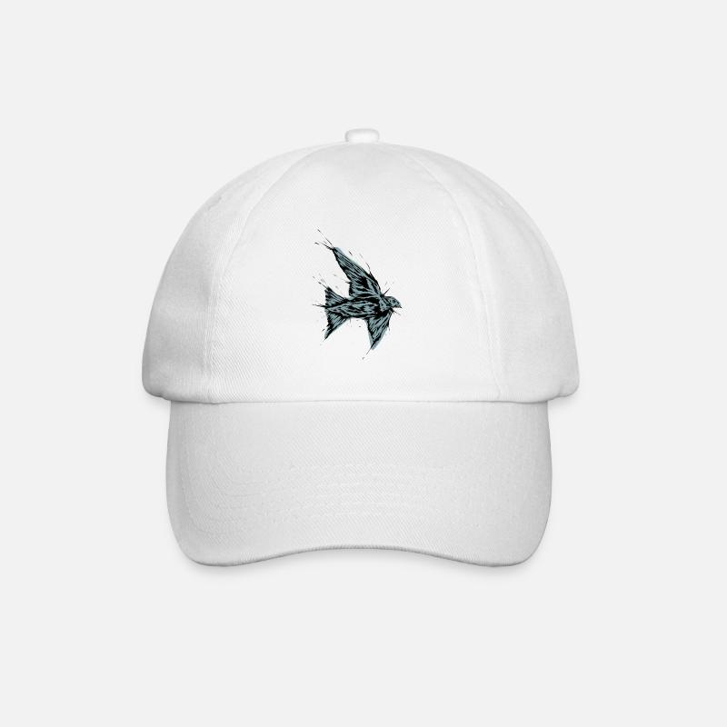 Vogel Schwalbe - Baseballkappe - Weiß/Weiß