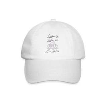 La vie est meilleure sur E-bike Drôle de dicton E-biker - Casquette classique - blanc/blanc - Devant