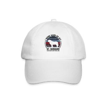Arbeit Hart Arbeiten - Retro St. Bernard - Baseballkappe - Weiß/Weiß - Vorne