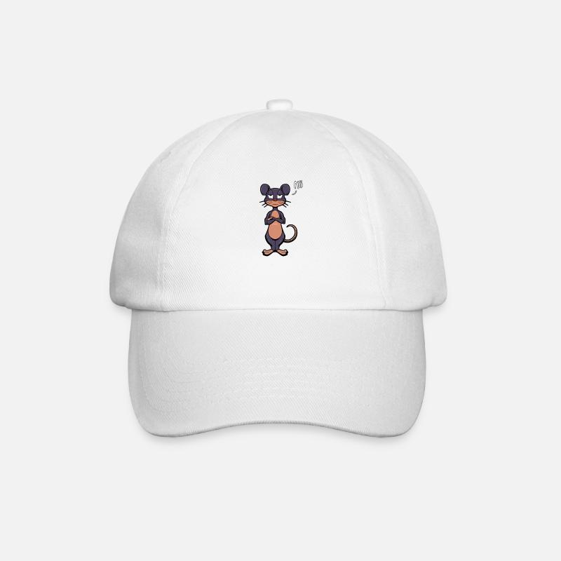 Maus Neinsager - Baseballkappe - Weiß/Weiß