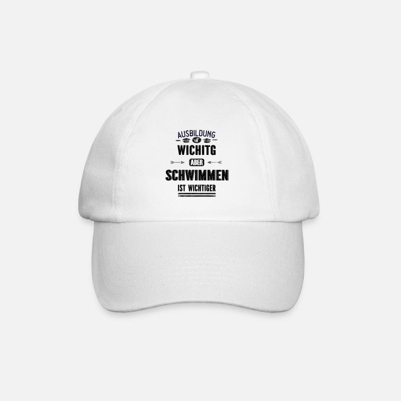 Lustiges Sprüche Design Schwimmen Cooler Spruch - Baseballkappe - Weiß/Weiß