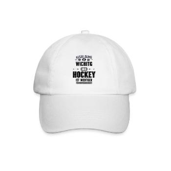 Lustiges Sprüche Design Hockey Cooler Spruch - Baseballkappe - Weiß/Weiß - Vorne