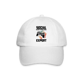 Social Distancing Expert Video Game Player Gaming - Baseballkappe - Weiß/Weiß - Vorne