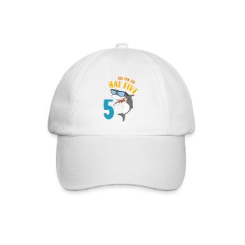Hai Five Geburtstagsmotiv 5 Jahre Jungen Geschenk - Baseballkappe - Weiß/Weiß - Vorne