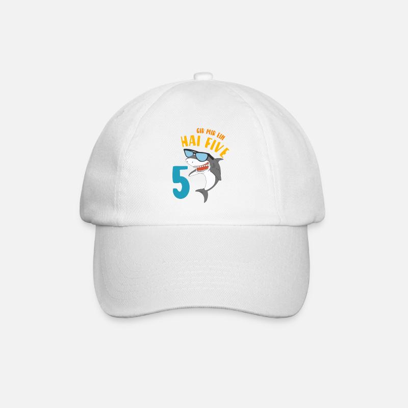 Hai Five Geburtstagsmotiv 5 Jahre Jungen Geschenk - Baseballkappe - Weiß/Weiß