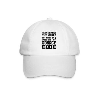 I Can Change The World But First I Need The Source - Baseballkappe - Weiß/Weiß - Vorne