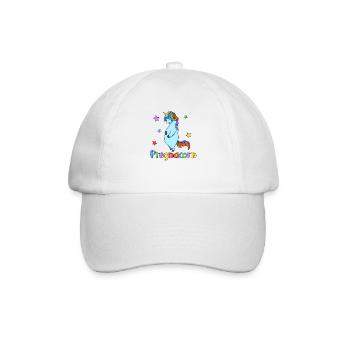 Schwangeres Einhorn - Pregnacorn - Baseballkappe - Weiß/Weiß - Vorne