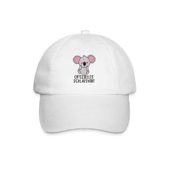 Offizielles Schlafshirt - Süßer Baby Koala Bär - Baseballkappe - Weiß/Weiß - Vorne