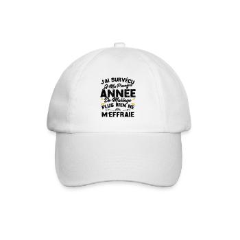 Humour Cadeau Ma Première Année De Mariage - Casquette classique - blanc/blanc - Devant