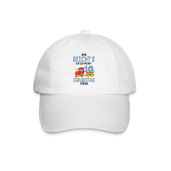 10. Geburtstag Geburtstagsgeschenk mit Eisenbahn - Baseballkappe - Weiß/Weiß - Vorne