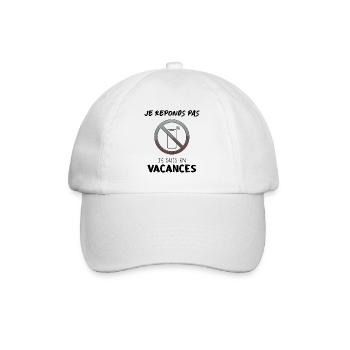 je réponds pas je suis en vacance - Casquette classique - blanc/blanc - Devant