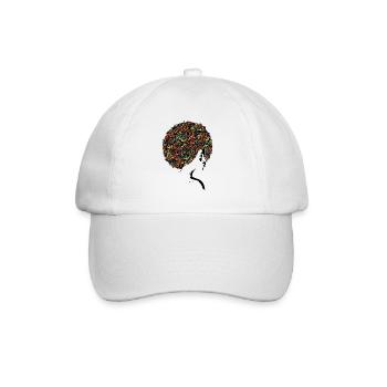 Juneteenth Black Woman Butterfly Afro Juneteenth - Baseballkappe - Weiß/Weiß - Vorne