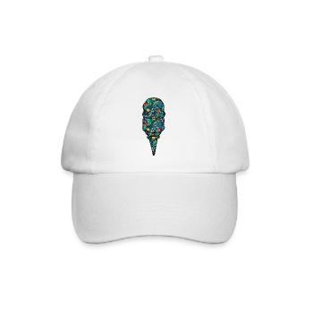 Crème glacée Fleur florale tropicale - Casquette classique - blanc/blanc - Devant