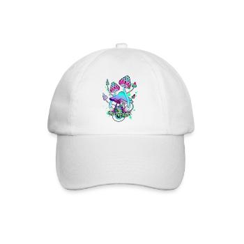 Magic Mushrooms Goa Psy Trance Mushroom Art - Baseball Cap - white/white - Front