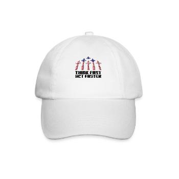 Un pilote de chasse à réaction pensez vite Agissez plus vite Aviation - Casquette classique - blanc/blanc - Devant