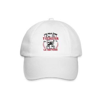 Dans Ma Tête Je Joue De La Batterie Batteur Cadeau - Casquette classique - blanc/blanc - Devant