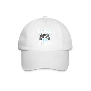 Level 13 Erreicht Gamer - Baseballkappe - Weiß/Weiß - Vorne