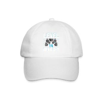 Level 14 Erreicht Gamer - Baseballkappe - Weiß/Weiß - Vorne
