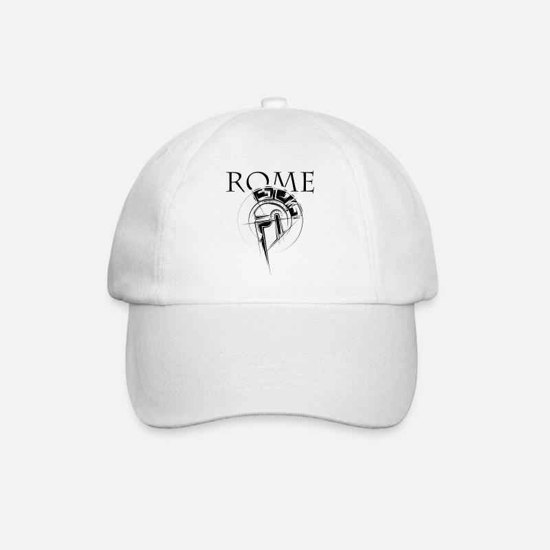 rome Gladiator Symbol Rom Römer Icon Logo Grafik - Baseballkappe - Weiß/Weiß