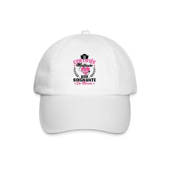 Certifiée meilleure aide-soignante du monde - Casquette classique - blanc/blanc - Devant