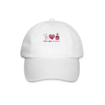 Cône de crème glacée Peace Love Ice - Casquette classique - blanc/blanc - Devant