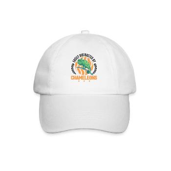 Easily distracted by Chameleons Chameleon - Baseball Cap - white/white - Front