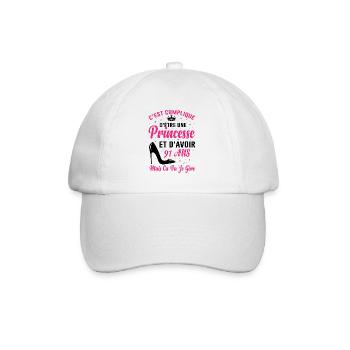 Princesse 91 Ans Idée Cadeau Anniversaire Amour - Casquette classique - blanc/blanc - Devant