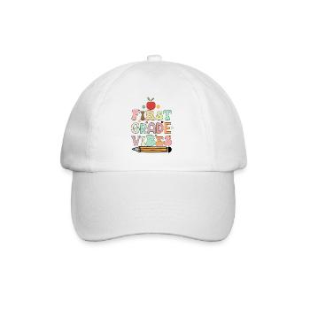 First Grade Vibes 1st Grade Retro Back To School - Baseball Cap - white/white - Front