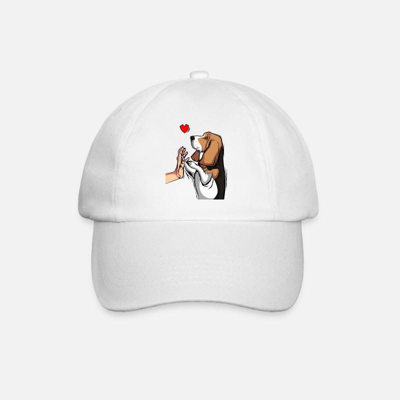 Basset Hound - Baseballkappe - Weiß/Weiß