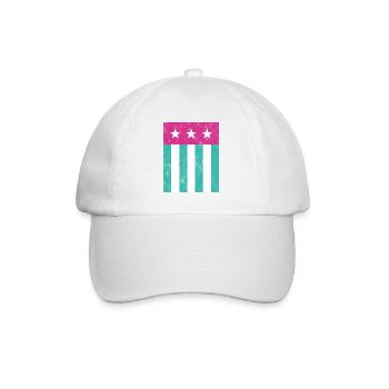 Stars and Stripes Flag Pink Green - Baseball Cap - white/white - Front