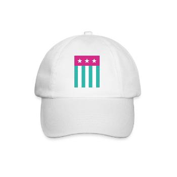 Stars and Stripes Flag Pink Green - Baseball Cap - white/white - Front