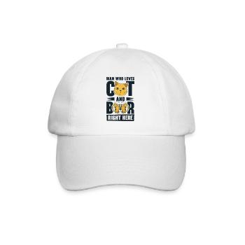L’homme, les chats et la consommation de bière - Casquette classique - blanc/blanc - Devant