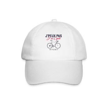 J'Peux Pas J'ai Cyclo Humour Cadeau Vélo Cycliste - Casquette classique - blanc/blanc - Devant