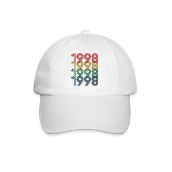 Cool Retro 1998, 24 Years Old, 24th Birthday Gift - Baseball Cap - white/white - Front