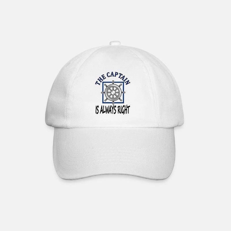 Kapitän hat immer Recht Boot Anker Geschenkidee - Baseballkappe - Weiß/Weiß