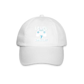 Level 7 Erreicht Gamer - Baseballkappe - Weiß/Weiß - Vorne