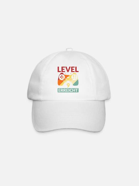 Level 9 Erreicht Gamer - Baseballkappe - Weiß/Weiß