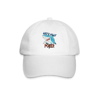 Poker Spieler Pokershark will spielen - Baseballkappe - Weiß/Weiß - Vorne