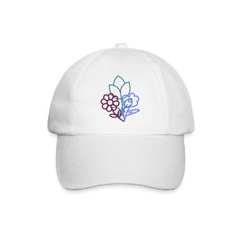Flower Power - Baseballkappe - Weiß/Weiß - Vorne