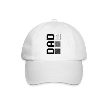 Erdbeerhemd, Papa Erdbeer-Tee, Vaters - Baseballkappe - Weiß/Weiß - Vorne