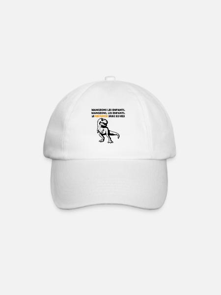 dinosaure. Mangeons, les enfants. !! - Casquette classique - blanc/blanc