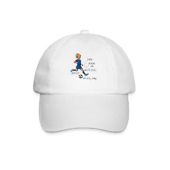 Une fille tire au football - J’ai 8 ans - Casquette classique - blanc/blanc - Devant