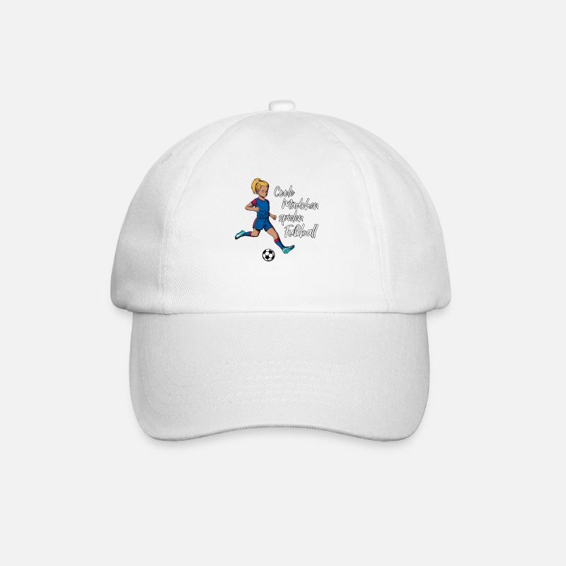 Coole Mädchen spielen Fußball - Baseballkappe - Weiß/Weiß