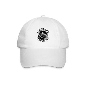 Fluggerättechniker Fluggerätmechaniker Luftfahrt - Baseballkappe - Weiß/Weiß - Vorne