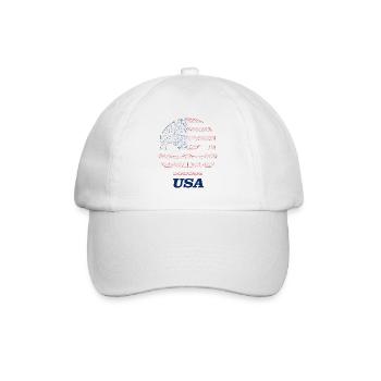 Skull flag of america USA - Baseballkappe - Weiß/Weiß - Vorne