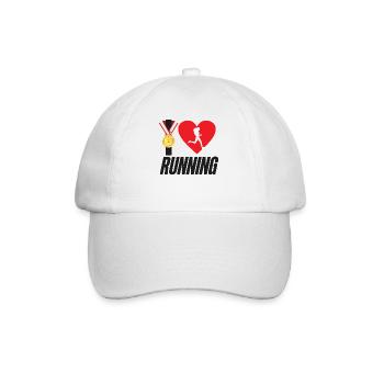 Running Runner Half Marathon Heart - Baseballkappe - Weiß/Weiß - Vorne