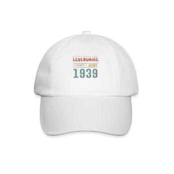 Légendaire Depuis Août 1939 Anniversaire Cadeau - Casquette classique - blanc/blanc - Devant