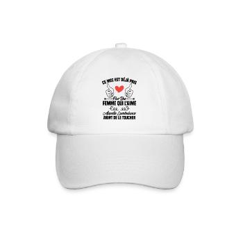 Ce mec est déjà pris par une femme qui l'aime - Casquette classique - blanc/blanc - Devant