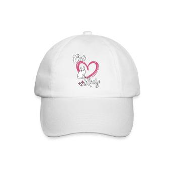 Niedliches Katzen Spruch Outfit Cat Lady Katzen - Baseballkappe - Weiß/Weiß - Vorne