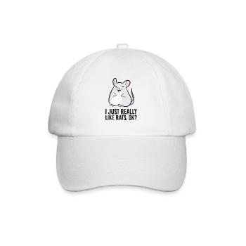 I Just Really Like Rats, Okay Funny Rat Lover - Baseball Cap - white/white - Front